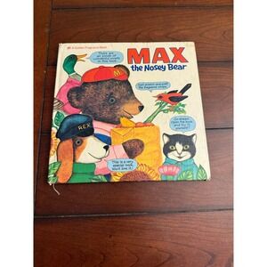 Vtg RARE 1972 Golden Scratch And Sniff Book Max The Nosey Bear‎